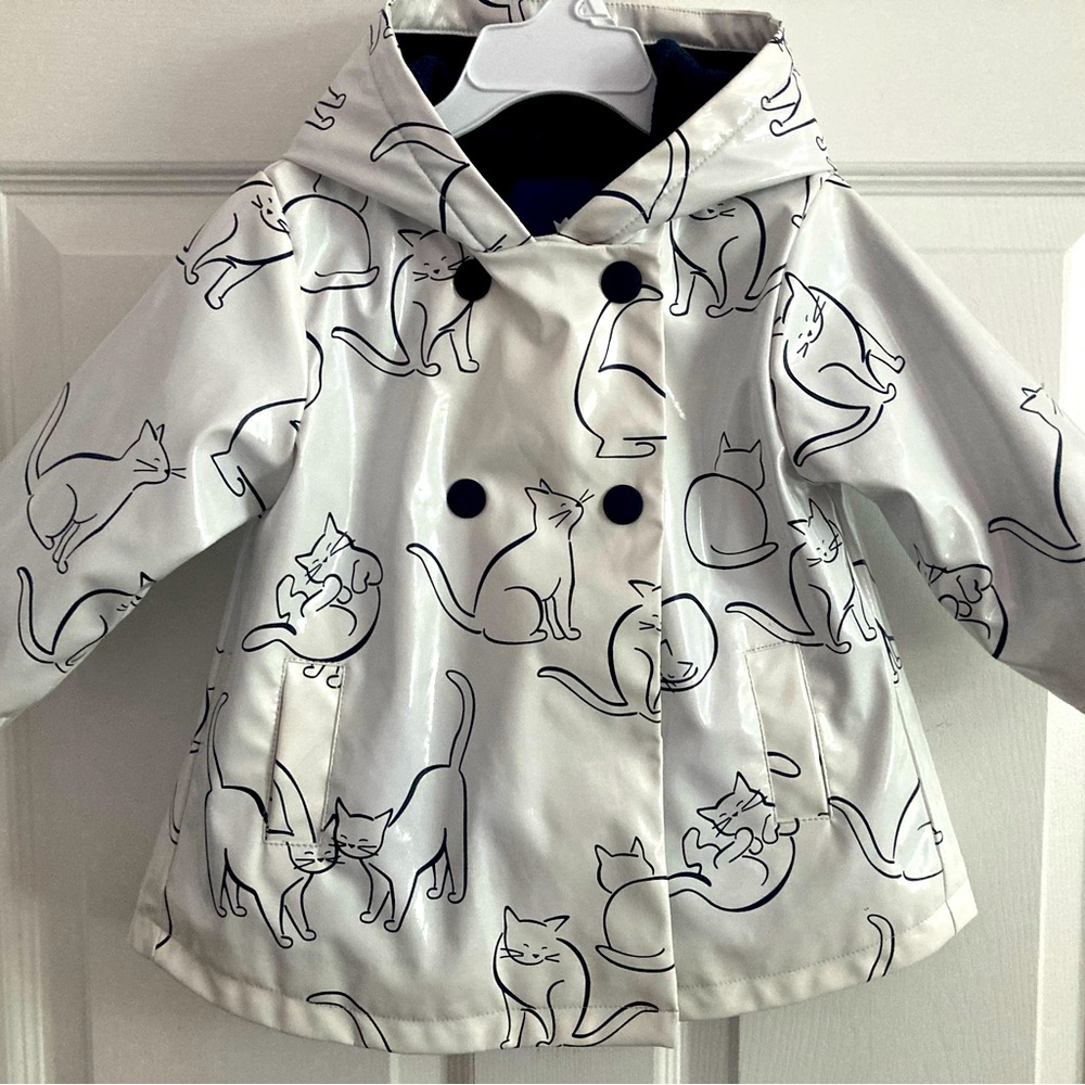 Jacadi Paris 18M Girls’ Cat Print Raincoat